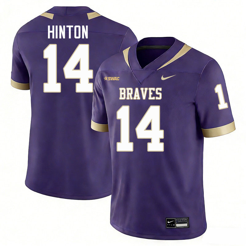 Alcorn State Braves #14 Tobias Hinton College Football Jerseys,Uniforms Stitched-Purple